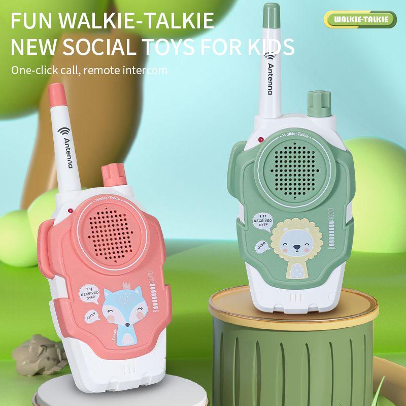 Set 2 stații Walkie Talkie pentru Copii cu Design Animaluțe – Set 2 Radiouri Portabile cu Antenă și Sunet Clar