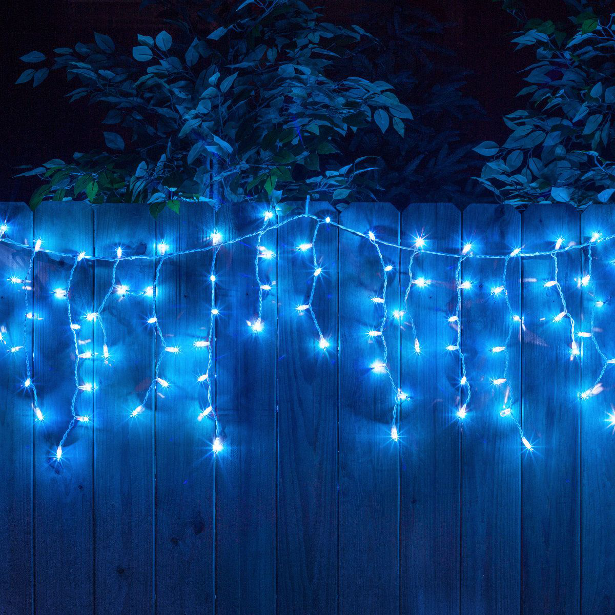 Instalație LED tip țurțuri, 200 LED-uri, 8 m, albastră – imagine 3