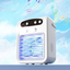 Aer conditionat mini, rezervor de apa de 1000 ml, 3 viteze ale vantului, difuzor Bluetooth, lumina ambientala colorata, racire rapida, alb