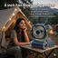 Ventilator Puternic Portabil Cu Incarcare Solara Si Radio FM, Design compact, Bază rabatabilă, negru