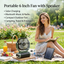 Ventilator Puternic Portabil Cu Incarcare Solara Si Radio FM, Design compact, Bază rabatabilă, negru
