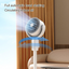 Ventilator oscilant cu telecomandă și temporizator 8H, 5 viteze, oscilație 90°, inălțime reglabilă, ventilator silențios pentru dormitor și birou, alb