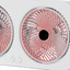 Ventilator portabil de birou cu dublu ventilator, reîncărcabil USB, 3 viteze, design compact pentru casă și birou, alb/roz