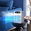 Aer conditionat mini, rezervor de apa de 1000 ml, 3 viteze ale vantului, difuzor Bluetooth, lumina ambientala colorata, racire rapida, alb