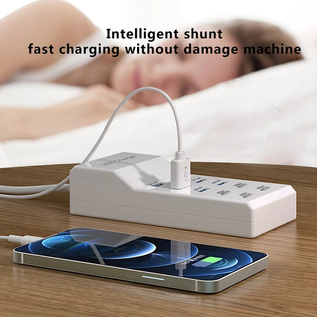 Stație de încărcare USB, 10 porturi, 50 W – imagine 3