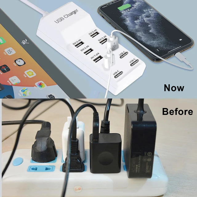 Stație de încărcare USB, 10 porturi, 50 W – imagine 2