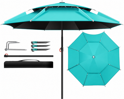 Umbrelă pentru protectie solara, diametru 2.2 m, cu țăruși și husă transport, turcoaz Z-TOOLS / ZTS2371