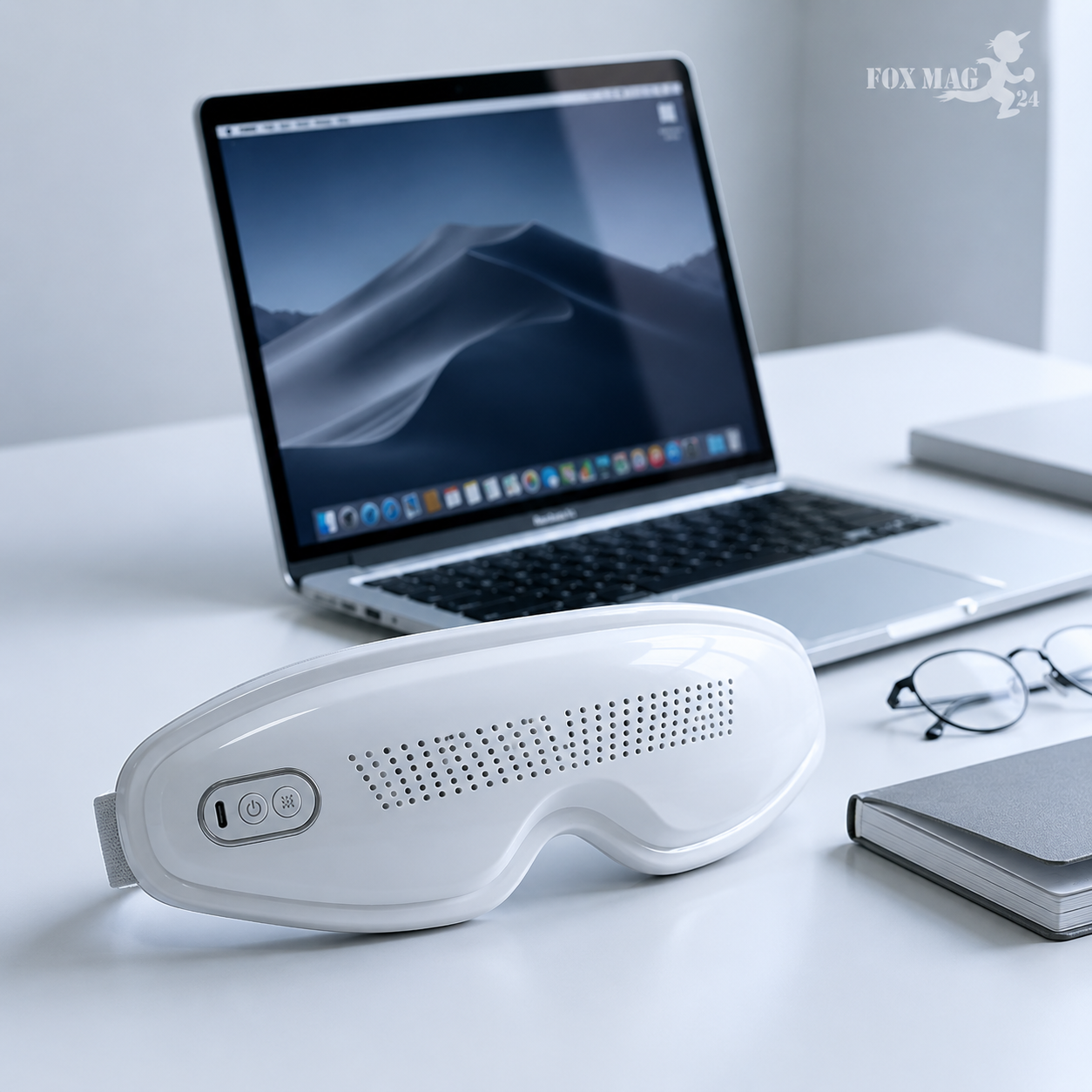 Masca pentru ochi, electrica, cu incalzire si vibratii, USB reincarcabila, pentru relaxare, din silicon moale, gri