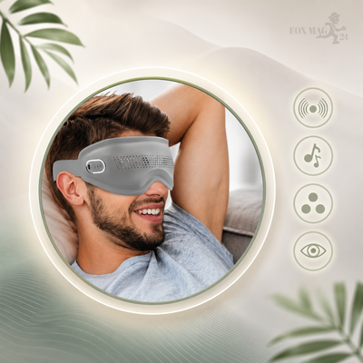 Masca pentru ochi, electrica, cu incalzire si vibratii, USB reincarcabila, pentru relaxare, din silicon moale, gri