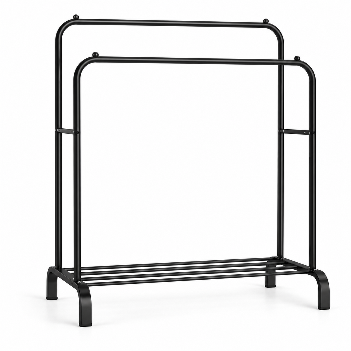 Suport dublu pentru haine Drying Rack, cu poliță și roți, 145 × 96 × 46 cm – imagine 2