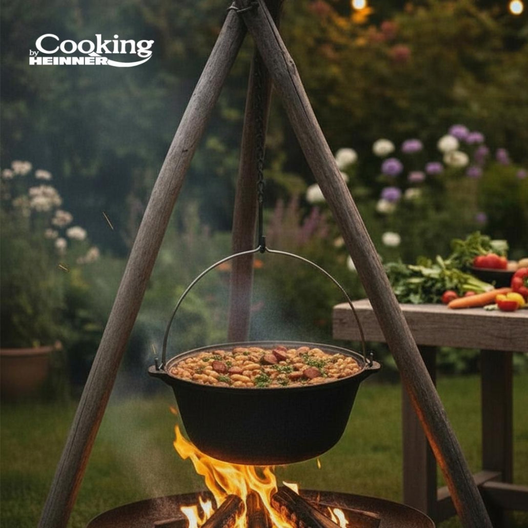 Ceaun fonta pura 16L, 41x19.5 cm, negru, pentru gatit traditional