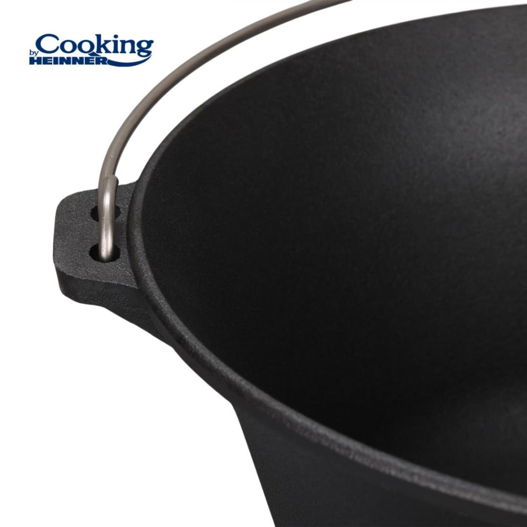Ceaun fonta pura 16L, 41x19.5 cm, negru, pentru gatit traditional