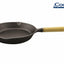 Tigaie fonta pura 23x4 cm cu maner lemn, culoare neagra