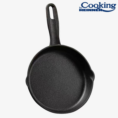 Tigaie fonta pura, 24x4.5 cm, neagra, rezistenta si cu distributie uniforma a caldurii