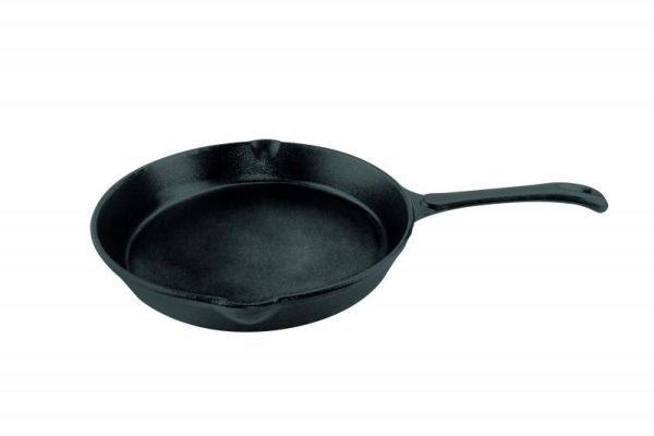 Tigaie fonta pura, 25.5x4.5 cm, neagra, pentru gatit uniform si durabil