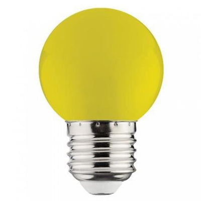 Bec LED galben 1W cu dulie E27, tensiune 220-250V, lumina decorativa