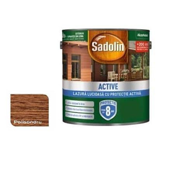 Lazura lucioasa pe baza de solvent pentru lemn Palisandru 2.5L, protectie UV si umiditate
