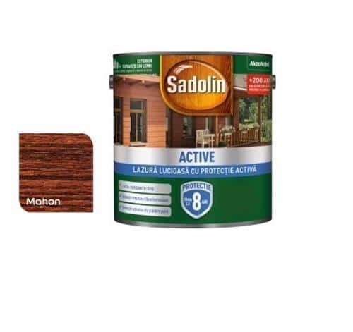 Lazura lemn lucioasa solvent 2.5L, culoare mahon intensa