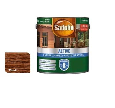 Lazura lucioasa pentru lemn, exterior, solvent 2.5L, nuanta teak