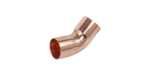 Fiting cupru curba 45 grade, 22 mm, imbinare prin lipire