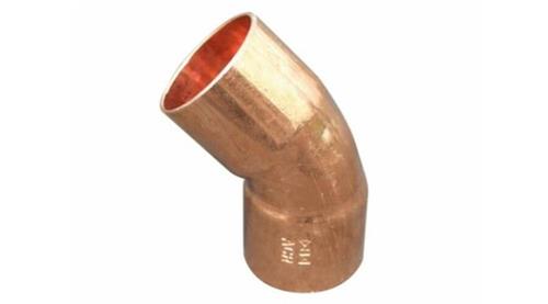 Fiting cupru curba 45 grade 28 mm I-I pentru lipire instalatii sanitare si termice