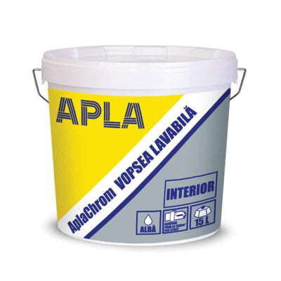 Vopsea lavabilă interior 15 L, APLA CHROM, alb / EXT5738003