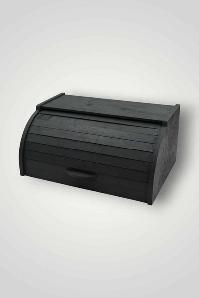 Cutie de paine din lemn de albasia, 38x18x26 cm, negru