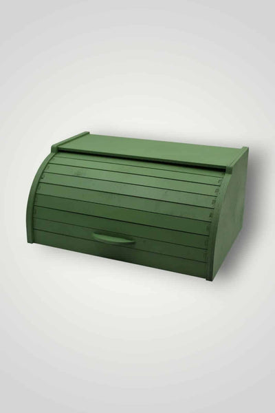 Cutie de paine din lemn de albasia, 38x18x26 cm, culoare verde