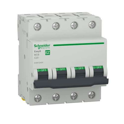 Intrerupator automat 4P 20A curba C 4500A pentru circuite trifazate, alb