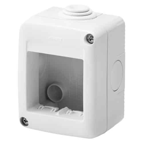 Cutie aparenta 2 posturi IP40, montaj la suprafata, culoare alba