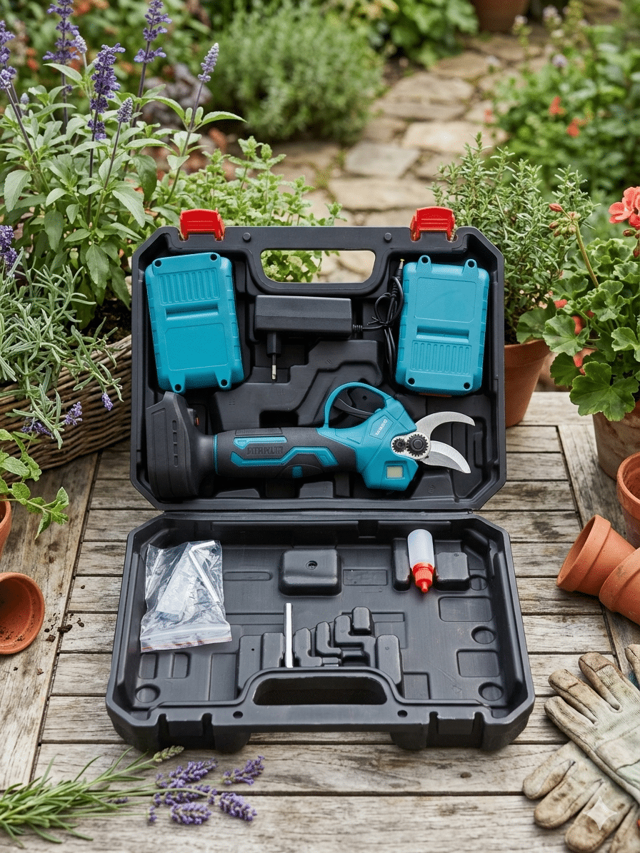 Foarfeca electrica pentru pomi cu 2 acumulatori Lithium-Ion 48V, ergonomica
