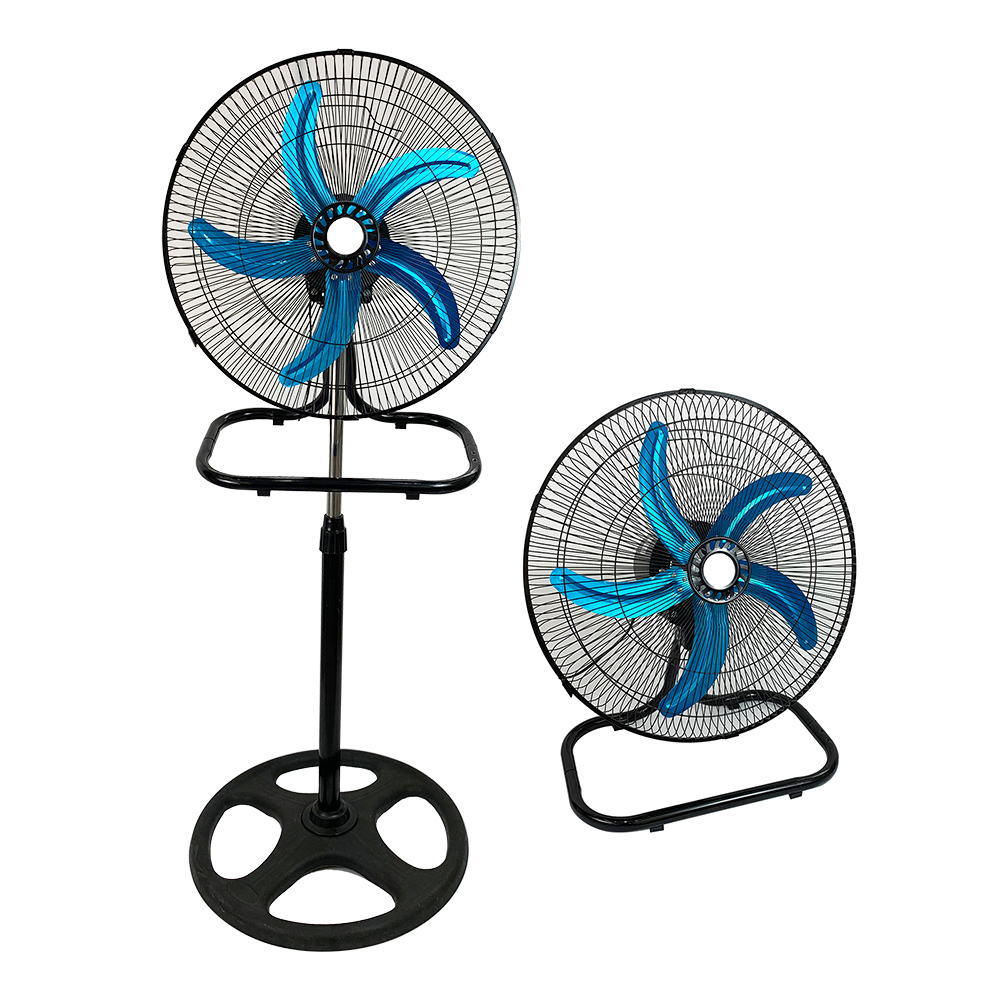 Ventilator vertical 3in1, potrivit pentru podea, perete sau masă,  design cu bază metalică robustă și înălțime reglabilă pentru flexibilitate sporită, negru
