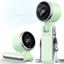 Ventilator portabil din plastic cu baterii USB, cu motor electric, pliabil, fără elici, cu 5 trepte de viteza, verde