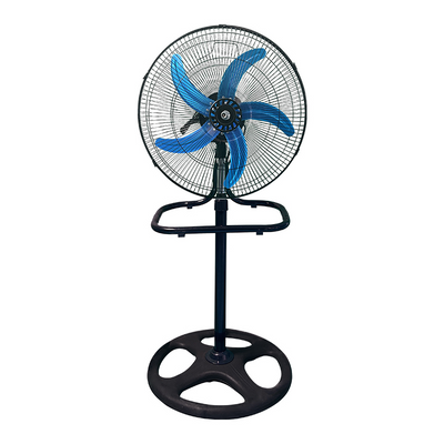 Ventilator vertical 3in1, potrivit pentru podea, perete sau masă,  design cu bază metalică robustă și înălțime reglabilă pentru flexibilitate sporită, negru