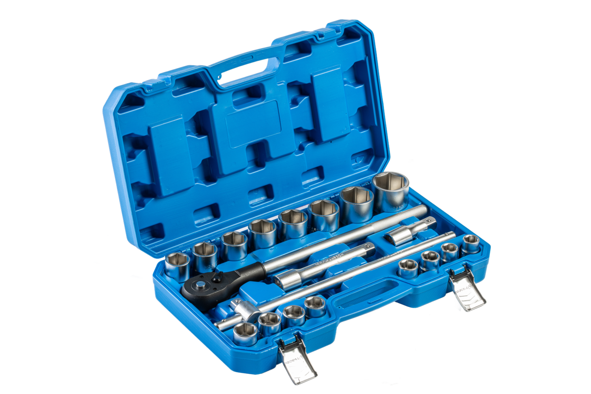 Set 21 chei tubulare 3/4 cu clichet si accesorii, otel rezistent