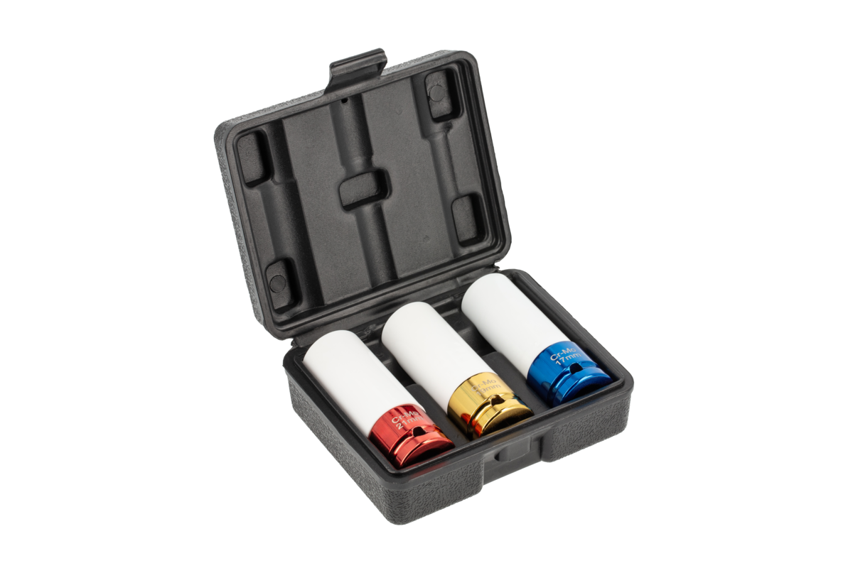 Set 3 chei tubulare impact 1/2 inch pentru jante aluminiu, otel CrMo