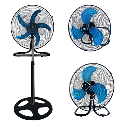 Ventilator vertical 3in1, potrivit pentru podea, perete sau masă,  design cu bază metalică robustă și înălțime reglabilă pentru flexibilitate sporită, negru
