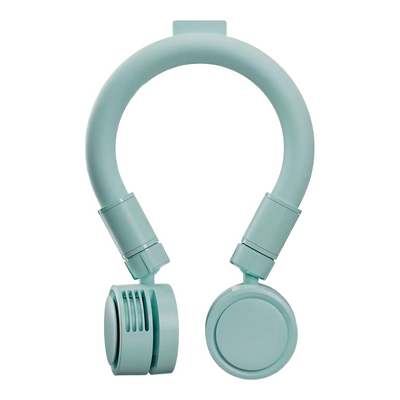 Ventilator portabil de gât cu design ergonomic 360°, alimentare USB, sistem hands-free, motor silențios și răcire personală pentru utilizare indoor/outdoor, gri