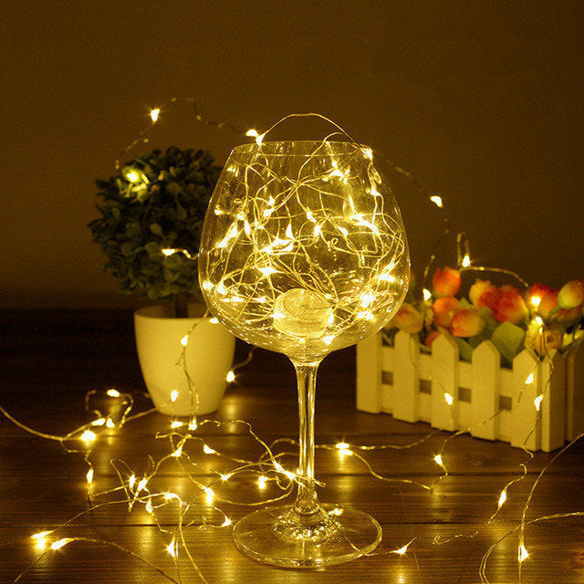 Instalație luminoasă LED cu baterii, 100 LED-uri, alb cald – imagine 4