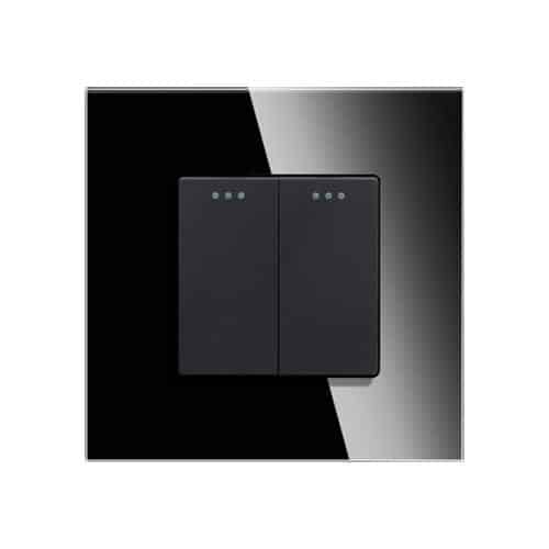 Intrerupator dublu mecanic montaj incastrat negru, control iluminat doua circuite