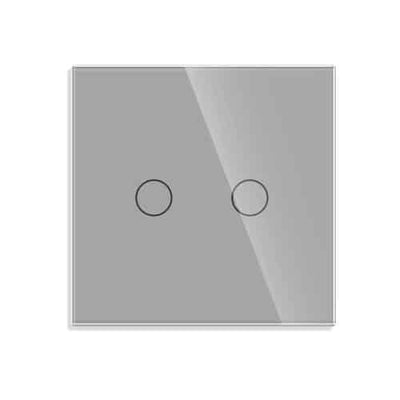 Intrerupator dublu 500W, gri, design modern pentru control iluminat