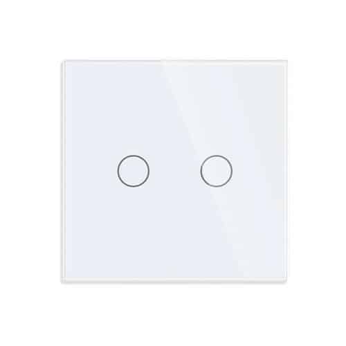 Intrerupator dublu 500W, alb, pentru control doua circuite de iluminat