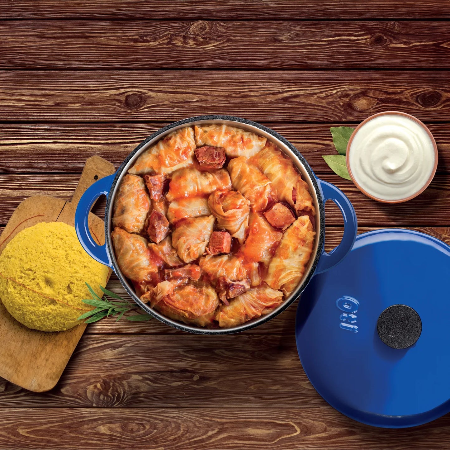 Cratita din fonta, diametru 28 cm, capacitate 5.5L, cu capac inclus
