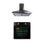 Pachet cuptor incorporabil electric 51L negru + hota incorporabila inox 63 cm