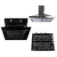Pachet cuptor electric incorporabil 51L + plita gaz incorporabila + hota inox 63 cm