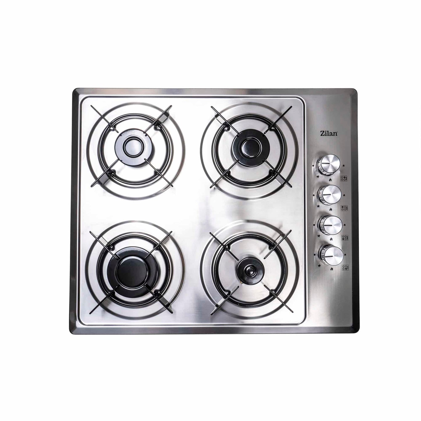 Pachet cuptor electric incorporabil 51L negru, plita gaz inox, hota inox 2 motoare 190W