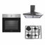 Pachet cuptor electric incorporabil 70L inox + plita gaz incorporabila + hota decorativa inox 63 cm