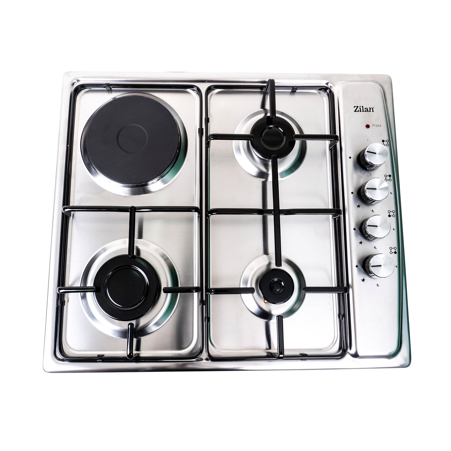 Pachet cuptor electric incorporabil 70L, plita gaz incorporabila si hota decorativa 60 cm