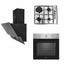 Pachet cuptor electric incorporabil 70L, plita gaz incorporabila si hota decorativa 60 cm