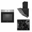 Pachet cuptor electric incorporabil 70L inox + plita gaz 2 arzatoare + hota decorativa 60cm